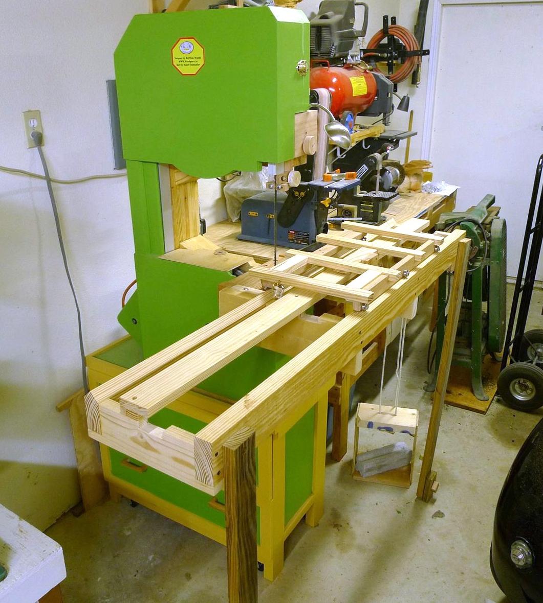 Rudolf Baumueller's bandsaw with sawmill sled