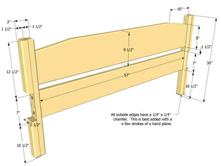 Queen size bed plan