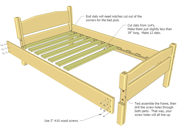 Woodwork Storage Bed Frame Twin Plans PDF Plans